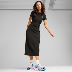 ウィメンズ CLASSICS リブ スリム 半袖 Tシャツ, PUMA Black, extralarge-JPN