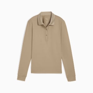 CLOUDSPUN Mid-Weight Long Sleeve Golf Polo Women, Ice Coffee, extralarge-GBR