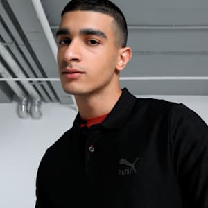 CLASSICS Herringbone Men's Slim Fit Polo, PUMA Black, extralarge-IND