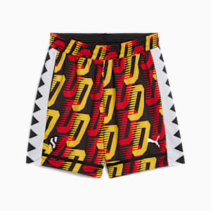 Short de basquetbol con estampado integral para hombre Scoot All Jaws, PUMA Black-AOP, extralarge