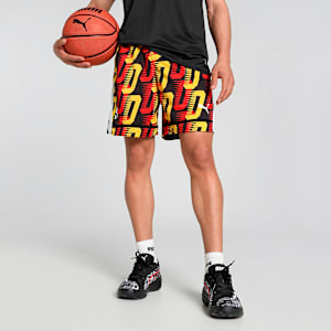 Scoot All Jaws All-Over Print Men's Relaxed Fit Basketball Shorts, PUMA Black-AOP, extralarge-IND