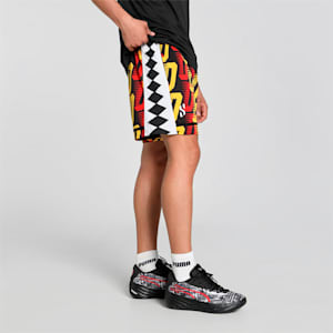 Scoot All Jaws All-Over Print Men's Relaxed Fit Basketball Shorts, PUMA Black-AOP, extralarge-IND