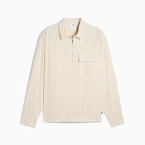 MMQ Men's Half-Zip Relaxed Fit Shirt, Sunny Yellow, extralarge-IND