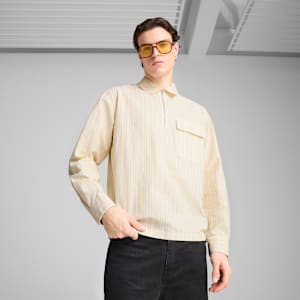 PUMA SELECT Essentials Men's Half-Zip Shirt, Sunny Yellow, large