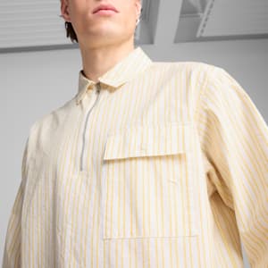 MMQ Men's Half-Zip Relaxed Fit Shirt, Sunny Yellow, extralarge-IND