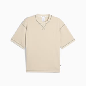 MMQ Men's Relaxed Fit Rib Tee, Alpine Snow, extralarge-IND