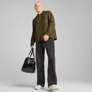Chamarra camisera MMQ para hombre, Olive Drab, extralarge