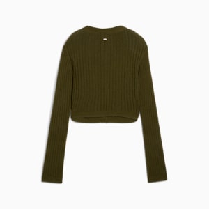 YONA Women's Long Sleeve Knit Top, Olive Drab, extralarge