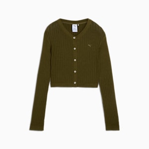 YONA Women's Long Sleeve Knit Top, Olive Drab, extralarge