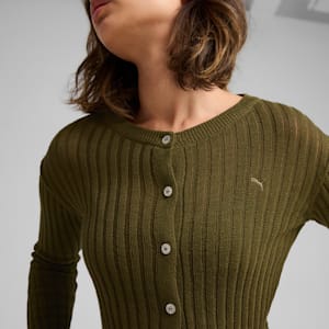 YONA Women's Long Sleeve Knit Top, Olive Drab, extralarge