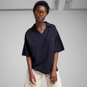 Playera oversize YONA para mujer, New Navy, extralarge