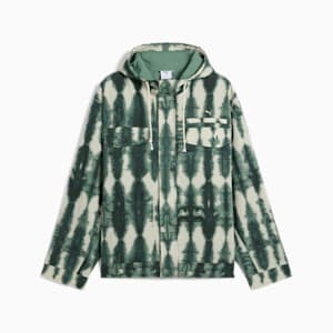 PALAIS ARTISAN Seersucker Men's Oversized Jacket, Green Moon, extralarge-IND