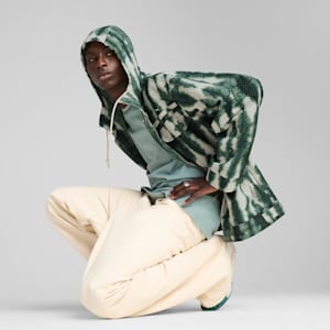 PALAIS ARTISAN Seersucker Men's Oversized Jacket, Green Moon, extralarge-IND