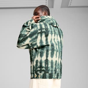 PALAIS ARTISAN Seersucker Men's Oversized Jacket, Green Moon, extralarge-IND