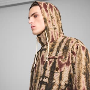 PALAIS ARTISAN Seersucker Men's Oversized Jacket, Chocotart, extralarge-IND