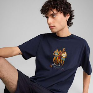メンズ グラフィックス マラソン 半袖 Tシャツ, PUMA Navy, extralarge-JPN