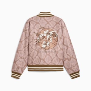 Year of the Snake Men's College Jacket, Coconut Crush-AOP, extralarge