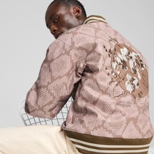 Year of the Snake Men's College Jacket, Coconut Crush-AOP, extralarge