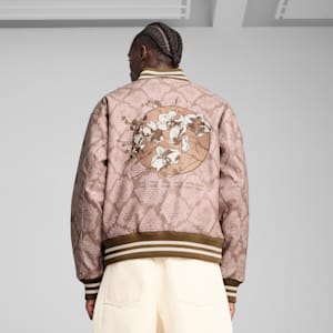 Year of the Snake Men's College Jacket, Coconut Crush-AOP, extralarge