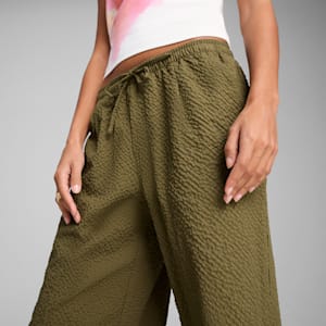YONA Women's Oversized Parachute Pants, Olive Drab, extralarge-IND