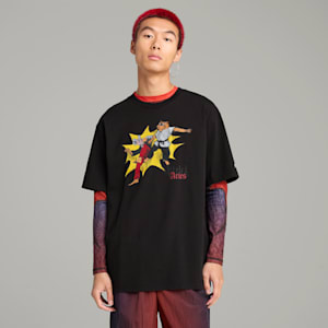 Playera estampada unisex PUMA x ARIES, PUMA Black, extralarge