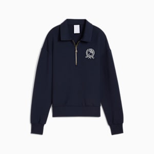 ウィメンズ ゴルフ PUMA x ARNOLD PALMER カラード クォータージップ トップス, Deep Navy, extralarge-JPN