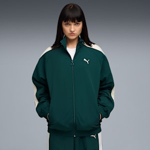 T7 Men's Oversized Track Jacket, Green Terrain, extralarge