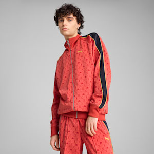 Road To Unity Men's Track Jacket, Red Fire-AOP, extralarge-IND