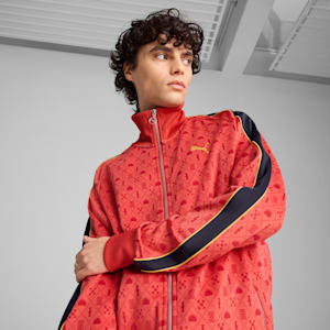 Road To Unity Men's Track Jacket, Red Fire-AOP, extralarge-IND