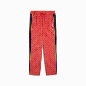 Road To Unity Graphic Men's Relaxed Fit Track Pants, Red Fire-AOP, extralarge-IND