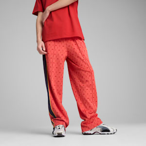 Road To Unity Graphic Men's Relaxed Fit Track Pants, Red Fire-AOP, extralarge-IND