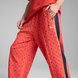 Road To Unity Graphic Men's Relaxed Fit Track Pants, Red Fire-AOP, extralarge-IND