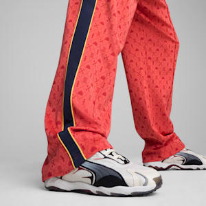 Road To Unity Graphic Men's Relaxed Fit Track Pants, Red Fire-AOP, extralarge-IND