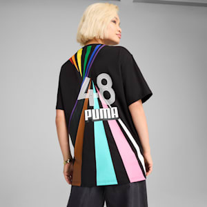 EQUAL LOVE CONFEDERATION Relaxed Fit Graphic Tee, PUMA Black, extralarge-IND