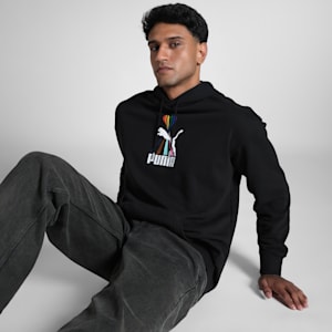EQUAL LOVE CONFEDERATION Relaxed Fit Graphic Hoodie, PUMA Black, extralarge-IND
