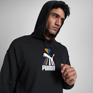 EQUAL LOVE CONFEDERATION Relaxed Fit Graphic Hoodie, PUMA Black, extralarge-IND