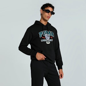 SPORTS LEGACY Graphic Men's Hoodie, PUMA Black, extralarge-IND