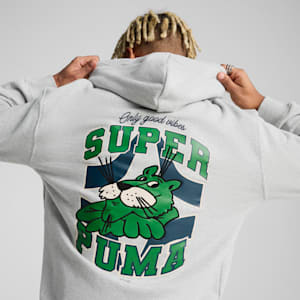 Sudadera con capucha para hombre Super PUMA GRAPHICS, Light Gray Heather, extralarge
