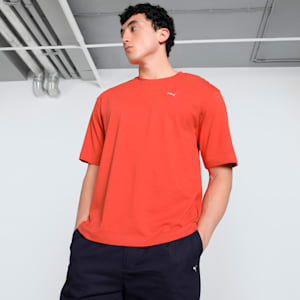 WARDROBE Essentials Men's Boxy Tee, Red Fire, extralarge-IND