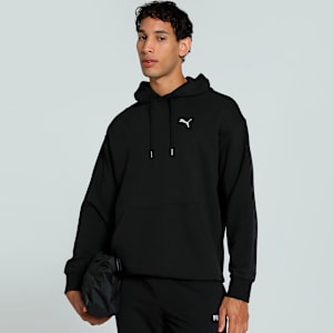 WARDROBE Essentials Men's Relaxed Fit Hoodie, PUMA Black, extralarge-IND