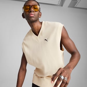 WARDROBE ESSENTIALS Men's Relaxed Vest, Alpine Snow, extralarge