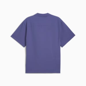 WARDROBE ESSENTIALS Men's Seersucker Relaxed Shirt, Blue Crystal, extralarge