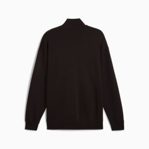 WARDROBE ESSENTIALS Men's Relaxed Half-Zip Crew, PUMA Black, extralarge