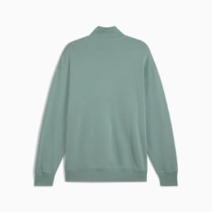 WARDROBE ESSENTIALS Men's Relaxed Half-Zip Crew, Green Moon, extralarge