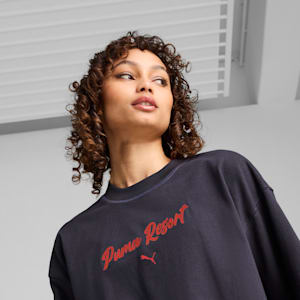 PREMIUM ESSENTIALS Oversized Graphic Tee, New Navy, extralarge