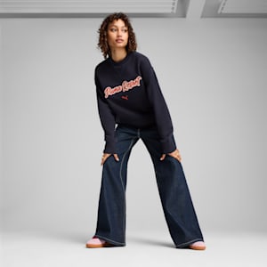 PREMIUM ESSENTIALS Men's Relaxed Graphic Crew, New Navy, extralarge