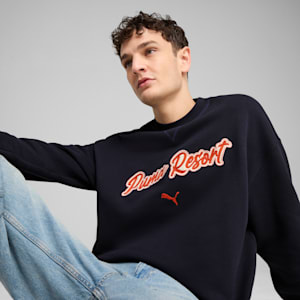 PREMIUM ESSENTIALS Men's Relaxed Graphic Crew, New Navy, extralarge