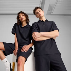 PREMIUM ESSENTIALS Men's Relaxed Jacquard Polo, New Navy, extralarge
