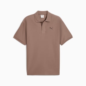 PREMIUM ESSENTIALS Men's Relaxed Jacquard Polo, Totally Taupe, extralarge