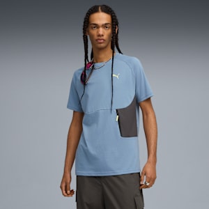 PUMATECH Men's Pocket Tee, Cool Blue-Dusky Gray, extralarge